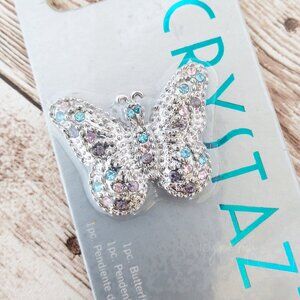 Cousin Corp Crystazzi Butterfly Pendant New Multi #2 Jewelry Supply 4846901